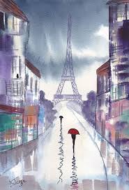 Rainy Day Paris Paris Artwork Paris Art Eiffel Tower Art