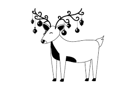 Download Reindeer With Ornaments Hanging From Antlers Svg Cut File By Creative Fabrica Crafts Creative Fabrica PSD Mockup Templates