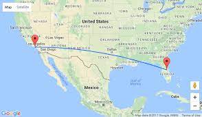 919 miles or 1479 km August Non Stop Flights Between California And Florida For Only 110