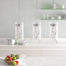 Isabel 3 Light Kitchen Island Cylinder Pendant With Crystal Accents Kitchen Island Pendants Kitchen Lighting Island Pendants