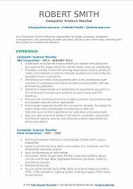 A computer science resume for students with no experience. Computer Science Teacher Resume Samples Qwikresume
