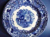 George Jones Blue and White Abbey Ware Tea Plate c1910 1