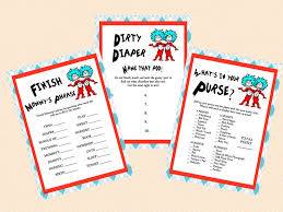 Dr Seuss Thing 1 Thing 2 Baby Shower Games Magical Printable