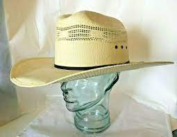 Vtg Bangora Straw Western Hat Vented Long Oval Cowboy Size 7 3 4 American Hat Co Americanhatcompany Cattleman Casual Hats For Men Western Hats Cowboy