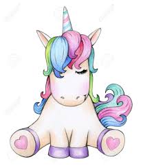 Cute Sitting Unicorn Cartoon, Isolated On White. Stock Photo, Picture And  Royalty Free Image. Image 95078971.