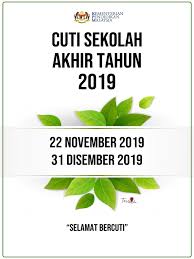 Sebelum bermula cuti sekolah, murid perlu melalui ujian/peperiksaan terakhir iaitu peperiksaan. Poster Cuti Akhir Tahun 2019