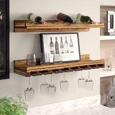 Biggest deals of the season + free shipping in may 2021 on metal and wood wine racks. Trent Austin Design Berlyn Solid Wood Wall Mounted Wine Bottle Glass Rack Reviews Wayfair