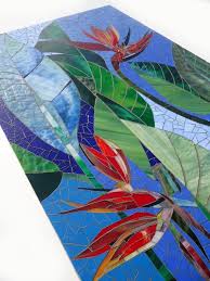 Paradise Mosaic Wall Art Stained Glass Wall Decor Floral Etsy Mosaic Artwork Art Stained Mosaic Wall Art