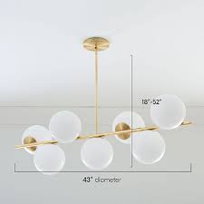Sphere Stem 7 Light Chandelier Milk