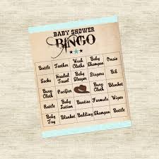 Welcome your cute little monster baby with monsters themed baby shower. Baby Shower Game Bingo Cowboy Theme