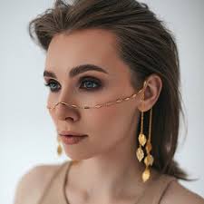 Nose Cuff Chain, Nose to Ear Chain, No Piercing, Fake Nose Ring, Body  Jewelry, Festival Jewelry, Costume Jewelry, Burning Man, Face Chain