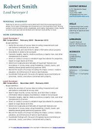 Land Surveyor Resume Samples Qwikresume