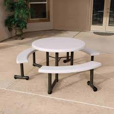 Lifetime picnic table replacement parts. Lifetime 44 In Almond Round Picnic Table With 3 Benches Valu Home Centers For The Do It Yourselfer In You