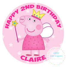 Check spelling or type a new query. Peppa Pig Princess Personalised Edible Cake Topper