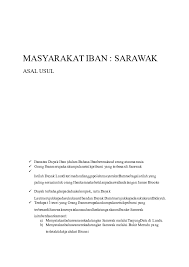 Sejarah asal usul kaum #iban di sarawak. Doc Masyarakat Iban Sarawak Shahira Das Academia Edu