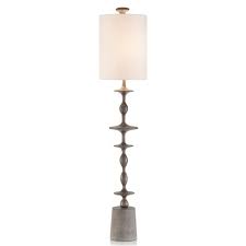 If your home is more contemporary or modern, look for unexpected profile and pared down finishes in a buffet lamp set. John Richard Matte Black Modern Classic Grey Concrete Base Candlestick Table Lamp Extra Tall Over 32 H Kathy Kuo Home