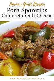 Pork Spareribs Caldereta With Cheese Mama S Guide Recipes Pork Spare Ribs Recipe Pork Rib Recipes Pork Spare Ribs