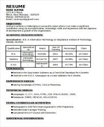 job resume format
