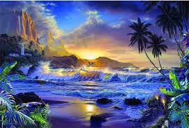 Easy sunset scenery drawing / how to draw beautiful scenery of sunset with pencil. Yeesam Art Diy Paint By Numbers For Adults Beginner Kids Beautiful Sunset Sea Beach Lighthouse Landscape 16x20 Inch Linen Canvas Acrylic Stress Less Number Painting Gifts Sea Without Frame Amazon In Home