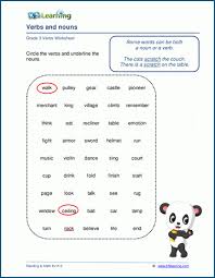 A collection of english esl worksheets for home learning, online practice, distance learning and english classes to teach about nouns, nouns. Verbs And Nouns Worksheets For Grade 3 K5 Learning