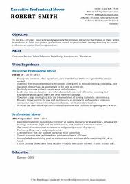 Professional Mover Resume Samples Qwikresume