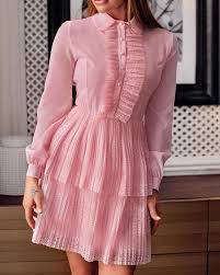 Ivrose Lace Patchwork Pleated Layered Dress Simple Dresses Casual Dresses Lace Dress