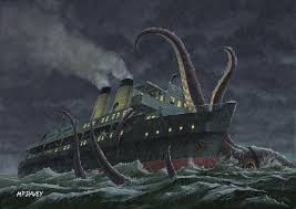 Framed Kraken Sea Monster Attacking Ship | Norse Viking Mythology Gian -  Sacred Surreal