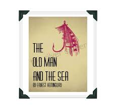 The Old Man And The Sea Hemingway Print 8 5x11 Inch Book Cover Minimalist Art Print Teacher Literary Gift Minimalist Art Print Literary Gifts Old Things