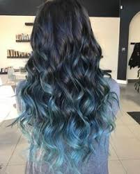 Black And Blue Highlights Hairstyles 40 Fairy Like Blue Ombre Hairstyles Black Hair With Highlights Hair Styles Blue Hair Balayage