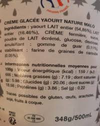 Creme Glacee Yaourt Nature Malo