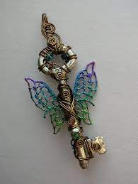 Filigree Butterfly Winged Key Pendant Green Blue Purple Etsy Key Pendant Pendant Jewelry Inspiration