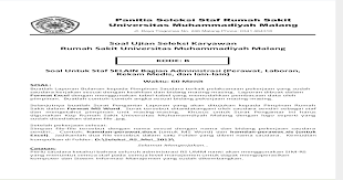 Mengetahui bagaimana melaksanakan tugas dan. Soal Kode B Seleksi Karyawan Rs Pdf Document