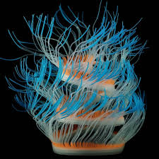 Aquarium Fish Tank Landscaping Decoration Silica Gel Simulation Software  Coral Fluorescent Anemone, Size: 50cm(Blue)