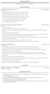 junior sales representative resume