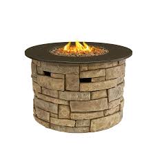 Shop Allen Roth Canyon Ridge 36 6 In W 50 000 Btu Brown Composite Propane Gas Fire Column At Lowes Propane Fire Pit Table Gas Fire Pit Table Propane Fire Pit