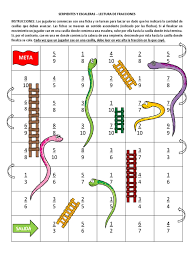 Instrucciones de juegos de mesa serpientes y escaleras. Serpientes Y Escaleras Fracciones Juego De Azar Juegos De Mesa