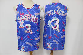 We have all the best philadelphia 76ers apparel and merchandise in our sixers shop. 76ers 3 Allen Iverson Blue Tear Up Pack Hardwood Classics Swingman Jersey