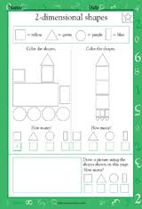 You can download the pdf below Coloring And Counting 2 Dimensional Shapes Worksheet Grade 1 Teachervision
