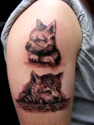 Black And White Wolf Tattoo Wolf Cubs Wolf Tattoos White Wolf Tattoo Wolf Tattoo Design