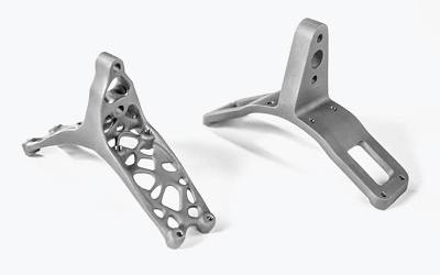 Topology-optimized 3D printed aerospace components minimize material mass while maintaining load-bearing performance., AI generated