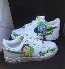 Hand painted custom rick and morty themed nike air force 1. Rick And Morty Custom Nike Air Force 1 The Custom Movement In 2021 Rick And Morty Shoes Shoes Nike Air Shoes