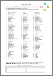 Lifecoachingtools Core Values Therapy Worksheets Core Beliefs