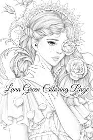 Their name and instagram handle is listed below their artwork Lana Green Coloring Page