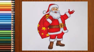 Also draw a curved line for his mouth, and a few more strokes for his beard. Christmas Drawing Santa How To Draw Santa Claus Step By Step Santa Claus Drawing Youtube