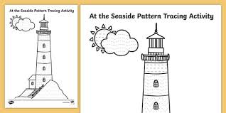Capital & small letter tracing worksheet. At The Seaside Pattern Tracing Fine Motor Skills Activity