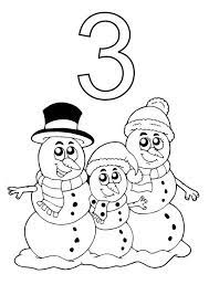 Keep your toddlers busy on blustery winter days, too, with these. Learn Number 3 With Three Snowman Coloring Page Bulk Color