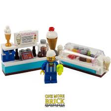 Lego Ice Cream Shop Summer Ice Lolly Counter With Minifigure Fridge Extras Lego Weihnachten Counter Cream Extras Lego Creative Lego Lego Design