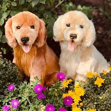 Realistic Golden Retriever Stuffed Animal DEMDACO Cuddly Small Golden  Retriever Dog Carmel Brown Kids Plush