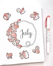 Good Morning Everyone This Super Pretty July Cover Is By Bulletbycait The Amazing Bullet Journal Writing Bullet Journal Books Bullet Journal Aesthetic