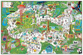 Six Flags Magic Mountain Theme Park Map Theme Park Map Six Flags Magic Mountain California